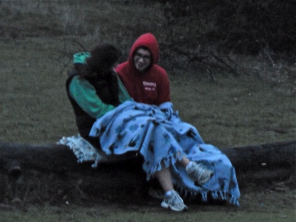 couple on rainy Big Dish morning