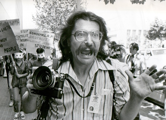 Chris Gulker at demonstration late 70s/early 80s